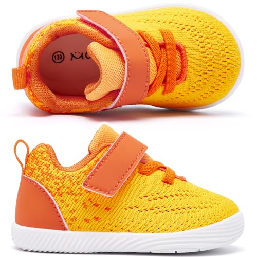 Image of MORENDL Toddler Sneakers Baby Boys & Girls Barefoot Shoes Lightweight Breathable Walking Running Tennis Athletic Sport Shoes