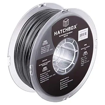 HATCHBOX Paint-Free ABS 3D Printer Filament, Dimensional Accuracy +/- 0.03 mm, 1 kg Spool, 1.75 mm, Black