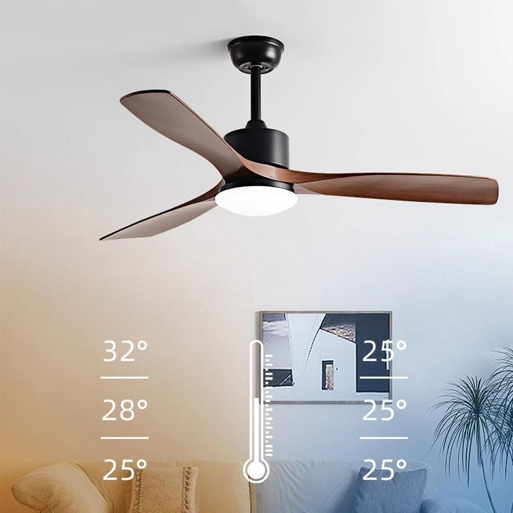 Modern Ceiling Fans with Lights Solid Wood Ceiling Fan with Light Remote Control 3 Blades Ceiling Fan Craftmade Quite Ceiling Fans Lights Dimmable Timer LED Ceiling Fan for Living Room Bedroom Patio