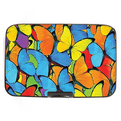 Monarque RFID Secure Armored Wallet (Butterfly Collage)