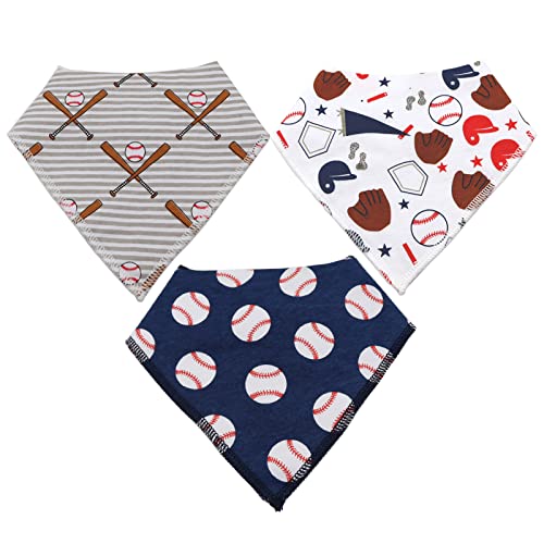 Image of LNGLAT 3-Pack Baby Bandana Drool Bibs for Boys Girls Organic Cotton Newborn bibs, Toddler Bibs for Drooling and Teething