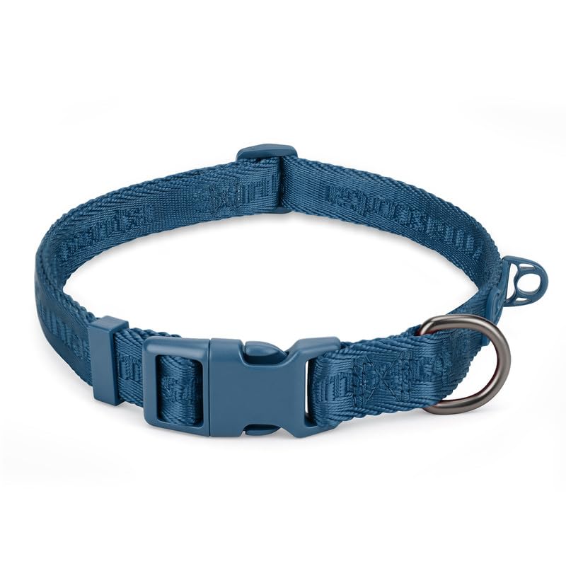 Dog Collar, Durable Nylon Construction, Adjustable Size, Prussian Blue, XS
