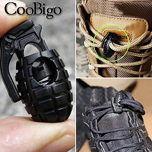 20Pcs Black Plastic Grenade Cord Lock Stopper For Paracord Shoes Lace Sportwear #TOP2