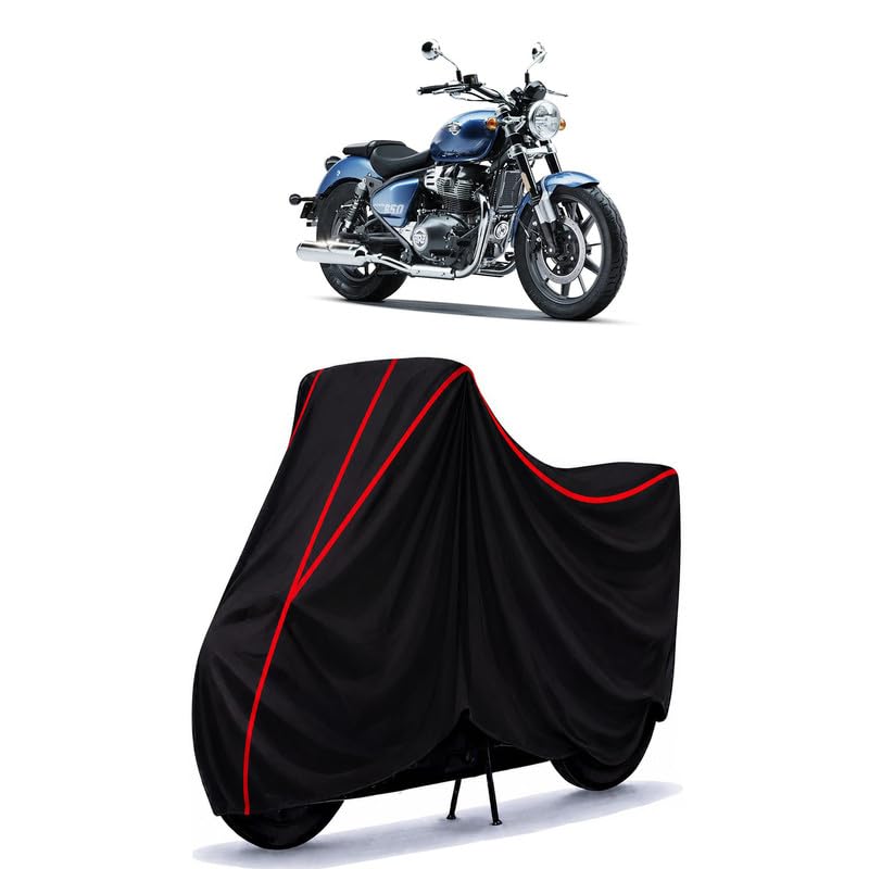 Image of Super Meteor 650 Astral Water Resistant Bike Cover for All Motorcycles & Rain | Heavy Duty Taffeta Fabric | UV Protection, Dustproof, Scratchproof | All Weather Two Wheeler Cover with Elastic Bottom