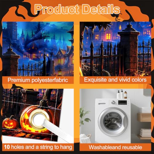 Image of Halloween Garage Door Decorations 7 x 16 ft, Pumpkin Manor Cover