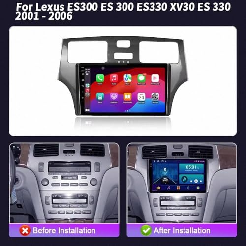 Autoradio Portátil Car Play Android Auto para Lexus XV30 2001-2006 2
