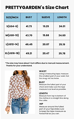 Prettygarden Women's Knit Sweater Casual Crewneck Long Sleeve Floral Print Lightweight Pullover Sweatshirt (Apricot,Small) #TOP5