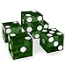Set of 5 Grade AAA 19mm Casino Dice with Razor Edges and Matching Serial Numbers by Brybelly (Green)