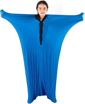 Sensory Sox Body Socks - Full-Body Wrap to Relieve Stress for Individuals with Autism, Anxiety - Deep Pressure Simulation Body Blanket Great for Dynamic Movement Small 47"x27",Blue