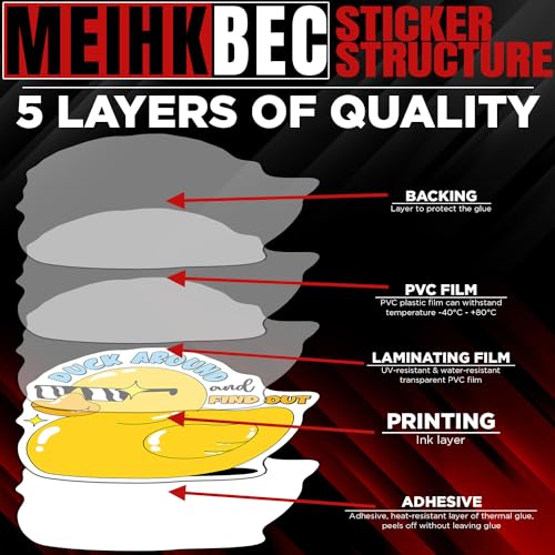 Calcomanías Duck Around de vinilo troquelado premium e impermeables de 7.6 cm para fundas (3 uds) 6