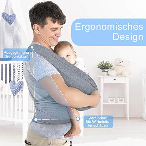 Lictin Babytragetuch Kindertragetuch Babybauchtrage Tragetuch für Baby Neugeborene Innerhalb 16