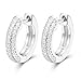 Delzzad Iced Out Hoop Earrings 925 Sterling Silver D Color VVS Moissanite Huggie Cartilage Cuff Hypoallergenic Luxury Fashion Round Circle Earrings For Men Women (Golden, 12mm(0.56CT))
