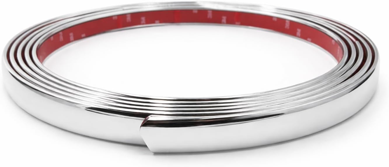Premium Universal Chrome Body Molding for All Vehicles - Easy Install, Finished Ends, Chrome Finish, 1" Wide, 2 x 7 ft Pieces, UV Protected, Long Lasting Flexible PVC