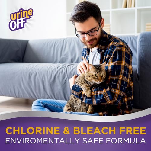 Image of urineOFF Kitten & Cat Odor & Stain Remover | Fresh Scent Carpet Cleaner Spray | Bio Enzymatic Stain & Urine Odor Eliminator | Pet Safe Cleaner | 16.9 oz.