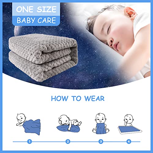 Baby Throw Blanket Swaddle Fleece Toddler Blankets Plush Warm Kids Receiving Blankets For Newborn Boys Girls Bed Stroller Crib Travel (Light Gray, 39"×55“) #TOP3