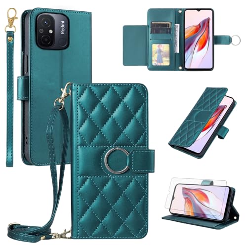 Housse en cuir pour Xiaomi Redmi 12C avec porte-carte et support antichoc