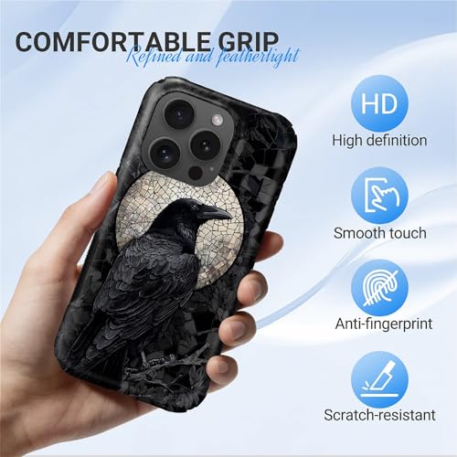 Coque iPhone 15 Pro MagSafe antichoc double couche noire luxueuse