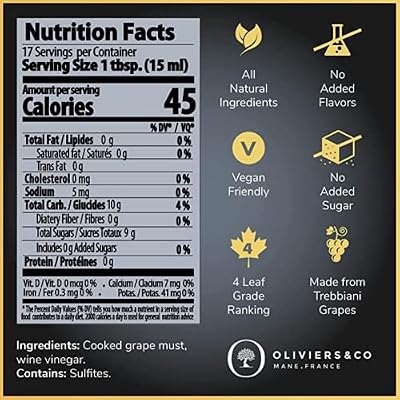Oliviers&Co Gusto Intenso Aged Balsamic Vinegar of Modena IGP | Premium Italian Balsamic for Salad Dressing, Marinades, Glazes & Gourmet Cooking | High Density 1.34 | 8.5 fl oz