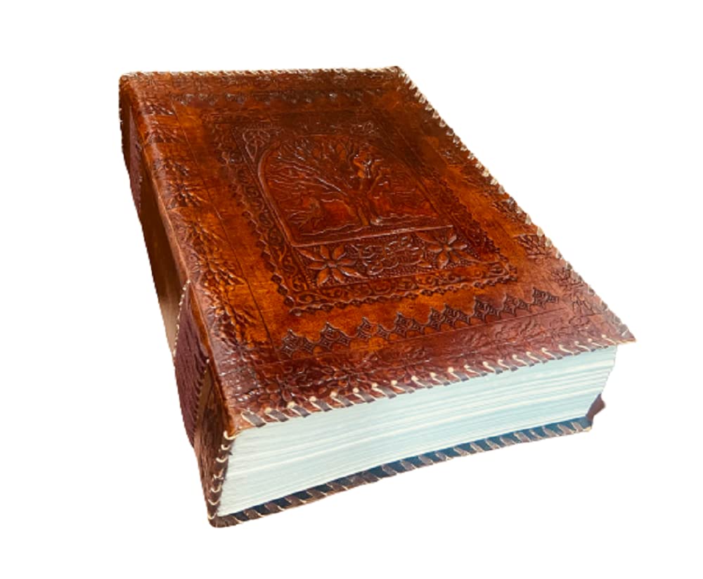 Perfect Leather Shop 600 Pages Massive Leather Journal | Tree Of Life Journal | Big Leather Sketchbook | Handmade Journal | Leather Grimoire | Leather Notebook| Book Of Shadows | Writing Leather Notebook 10 X 13 Inches      Unknown Binding
