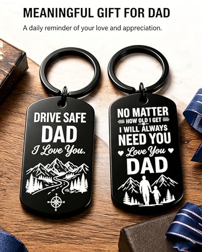 Image of Fathers Valentines Day Gifts for Him Dad Stocking Stuffers for Men Drive Safe Keychain Boyfriend Christmas Husband
