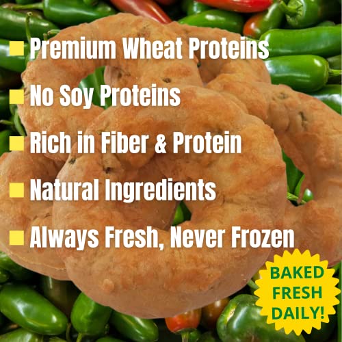 image for LC Foods NY Style Jalapeno Cheddar Bagels (9 pack) | Fresh Baked | Low