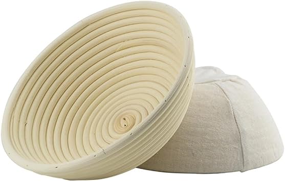 Bread Proofing Basket, 9 Inch Banneton Bread Proofing Basket Round Sourdough Proofing Basket with Linen Liner