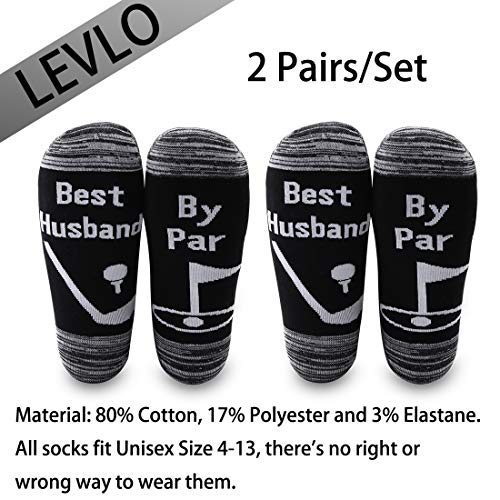 LEVLO Husband Gift Golfer Socks Best Husband By Par Men Cotton Socks Golf Pun Gift2
