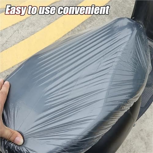 Funda asiento banco de motocicleta impermeable transparente protectora elástica de plástico 3