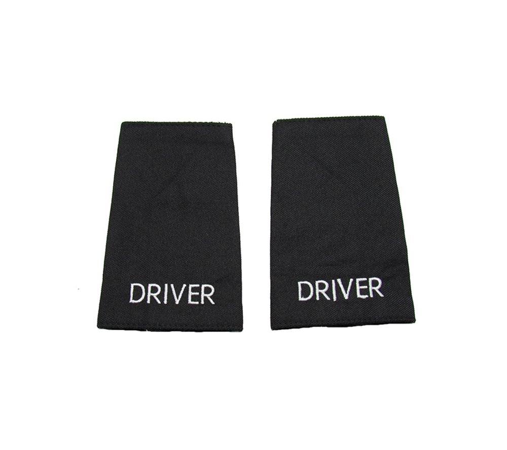 Uniform Store London Epaulet Driver Epaulette Sliders Plain Black Cloth DRIVER R1349