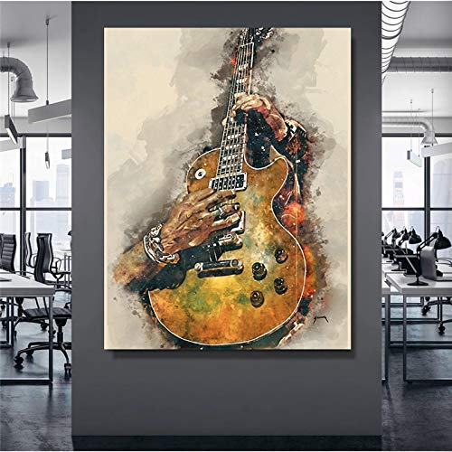 Peinture sur toile guitare rock pour habiller un mur vide avec du style nordique