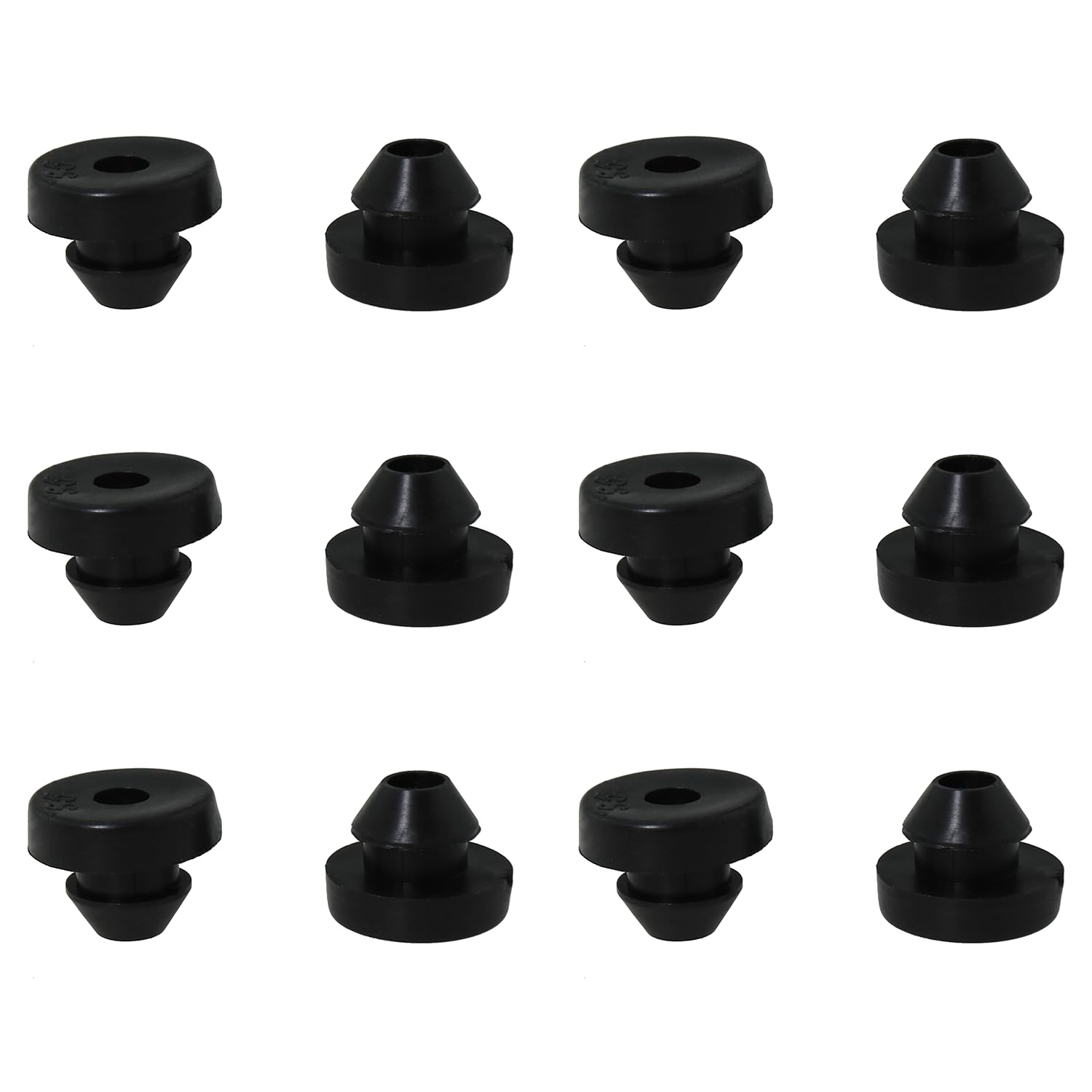 Tampons en plastique noir anti bruit pour meubles 1,4x2 cm