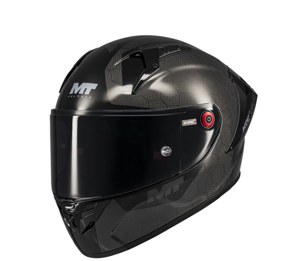 CASCO MT HELMETS CARBON KRE+ S PURE A1 bianco/nero lucido
