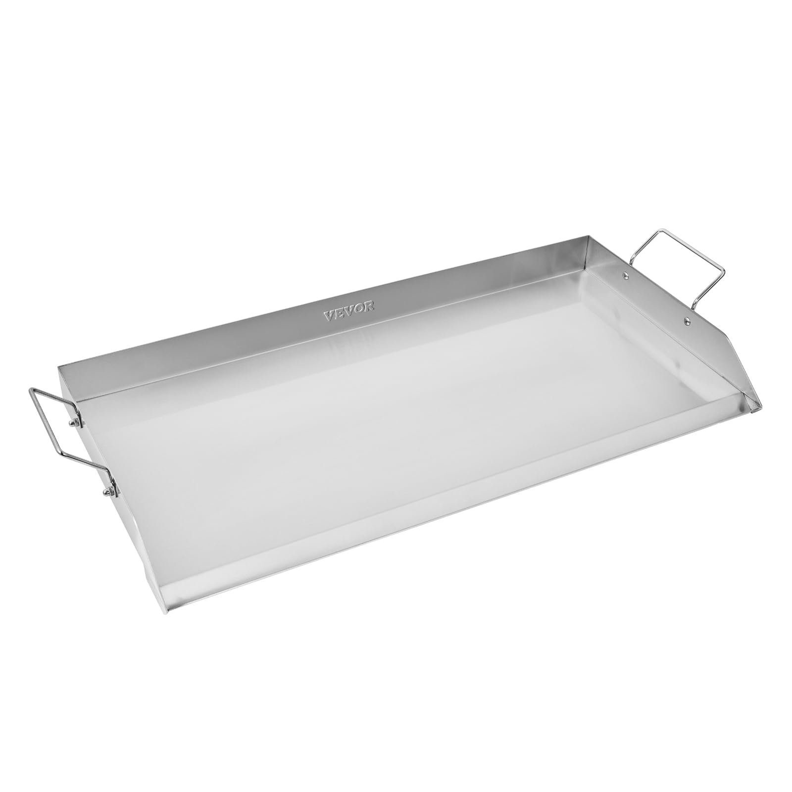VEVOR Piastra in Acciaio Inox, Piastra Rettangolare Universale da 809x370 mm, Piastra a Gas, Pentole da Fornello Portatili per Famiglie con Manico, per Campeggio, Festa, Picnic, Eventi da Esterno