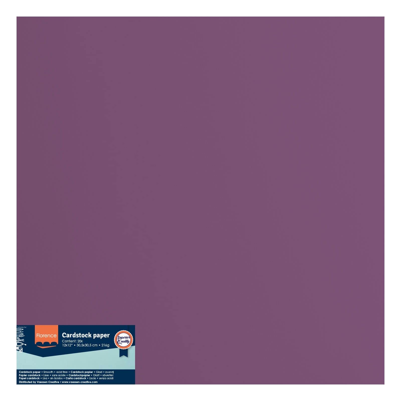 Vaessen Creative Florence Cardstock - 20 Sheets Pink 12x12 Inch 216 GSM Smooth Paper