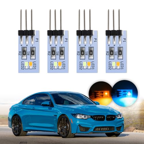 NJSBYL Blue-Orange LED Interior Ambient Circuit Board for B-MW M4 X1 3 4 5 Series Sedan Convertible Coupe F10 F30 F31 F32 F33 F34 F36 F48 F82 F83 Side Door Handle Courtesy Lamp Dual-color
