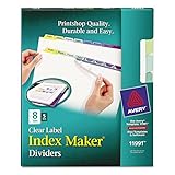 Avery Index Maker Dividers, 8-Tab, Multi-Color,  5 Sets (11991)
