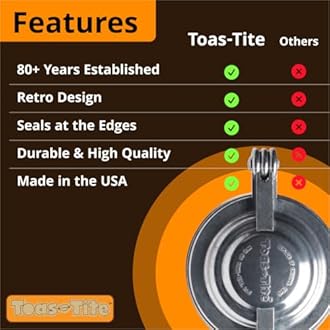 Toas-Tite Sandwich Grill XL, Handheld Panini Press & Sandwich Maker, Cast Aluminum Pie Iron, Portable Hot Pocket & Dessert Cooker, Ideal for Camping, RV, Stovetop, Grill, Campfire, Outdoor Cooking