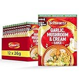 Schwartz Garlic Mushroom & Cream Sauce Mix 26 G | Pack of 12 | No Artificial Colours or Flavourings | No Added Preservatives or MSG | Suitable for Vegetarians
