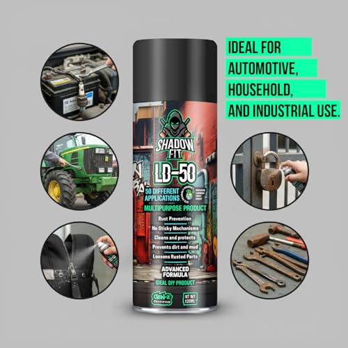 Image of LD-50 Multi-Purpose Spray | Rust Remover & Lubricant | Loosens Stuck Parts, Protects from Moisture, Cleans & Degreases | All-in-One for Home, Car, Bike, Garage & Industrial | 120ml | FORMULATION X2
