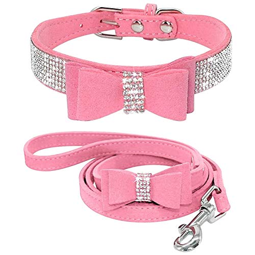 ETOPARS Guinzagli per Collares per Cani con Strass, Collare per Cane Diamante di Cristallo, Pettorina per Collare per Cani di Taglia Piccola e Media