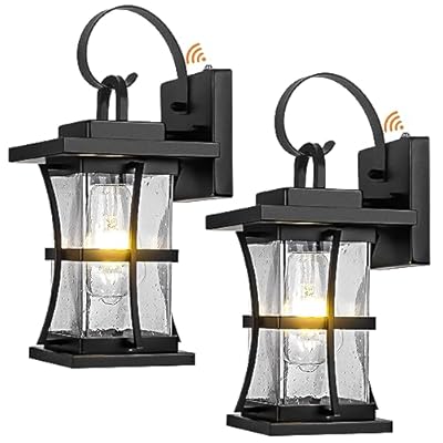 Dusk to Dawn Outdoor Wall Light Fixtures - 2 Packs Exterior Waterproof Outdoor Lighting, Porch Sconces Wall Mounted Lighting, Anti-rust Modern Matte Black Outside Lantern for Patio Front Door Entryway
