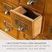 Card Catalog Desk Drawer Organizer - Wooden Storage Box with 16 Drawers - Home Office Desk Organizer Curio Cabinet - Rustic Drawers Dressers for Countertop- Apothecary Cabinet Tea Coffee Pod Storage