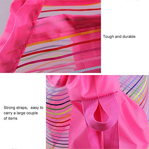 Cucudy Malha Bolsa de praia Sacolas de praia extra grandes e sacola Mochila Brinquedos Toalhas Sand