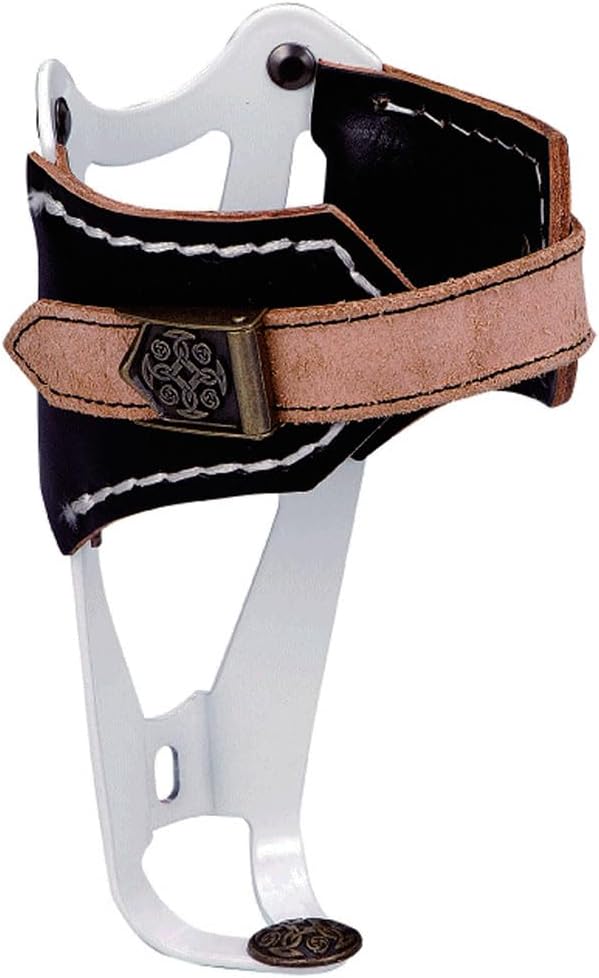 Retro Water Bottle Holder Aluminium White Leather Black