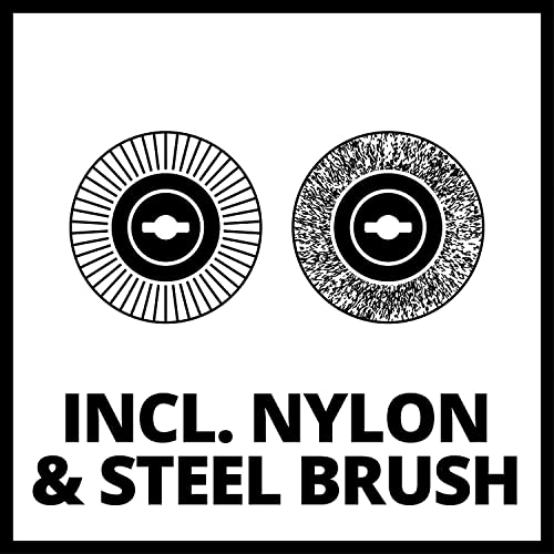 Einhell Accu Voegenreiniger GC-CC 18 Li Kit (1x2,0Ah) Power X-Change (Li-Ion, 18 V, 1200 min-1, borsteldiameter 10 cm, incl. staal- en nylonborstel, incl. 2,0 Ah accu en lader), Meerkleurig