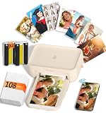 HPRT CP4100 4x6 Photo Printer with 108 Sheets & 2 Ribbons, Full-Color Thermal Dye Sublimation Wi-Fi Printing...