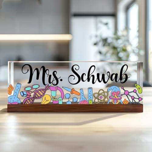 Personalized Science Lab Teacher Desk Name Plate