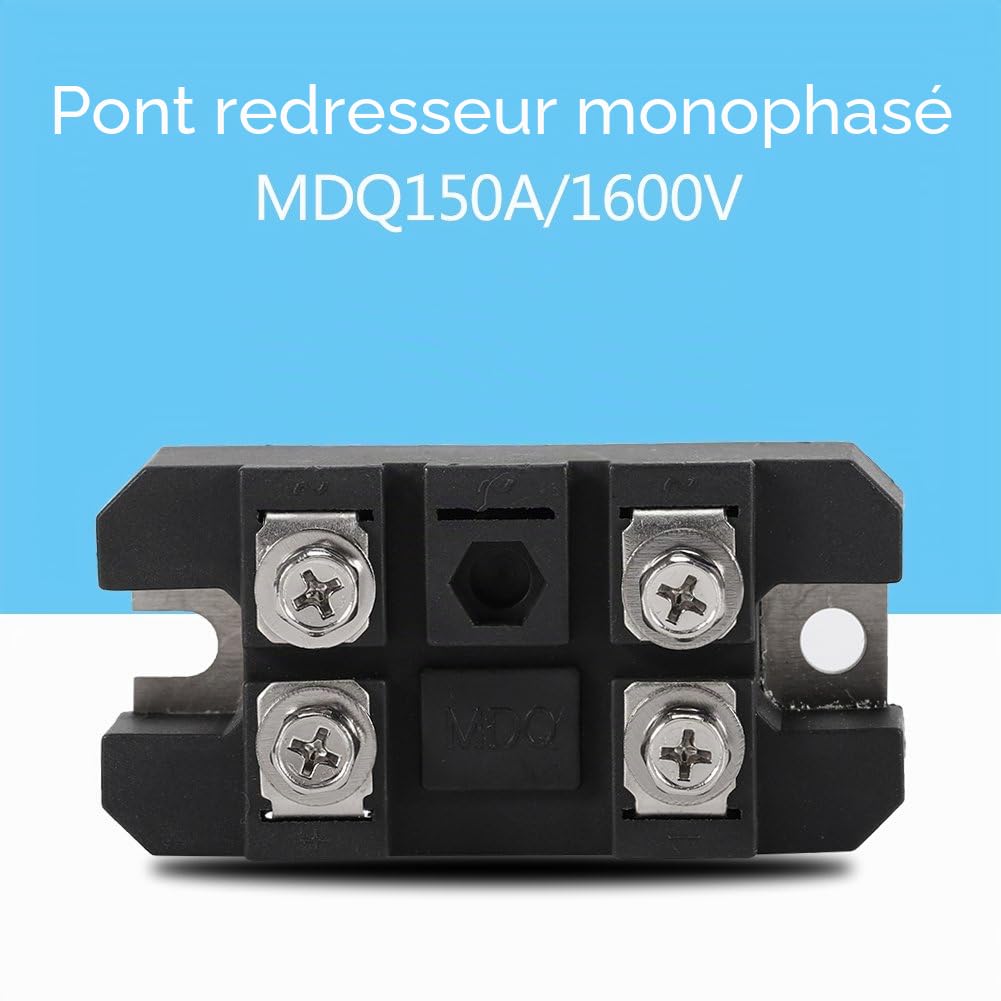 Ponts Redresseurs Monophasés Noirs à Diodes 150A 1600V, Bornes de Puissance Elevée 4