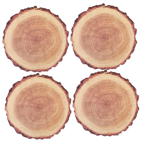 LABRIMP 4pcs Tree Stump Placemat Cup Coaster Tabletop Protection Table Mats for Dining Table Wooden Print Table Mat Home Cup Pads Coasters Wood Grain Pp Student Wooden Pieces
