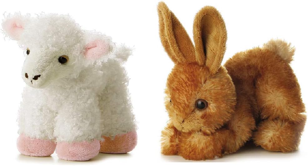 Aurora Plush 8" Mini Flopsies Bundle, Bitty Bunny and Lana Lamb
